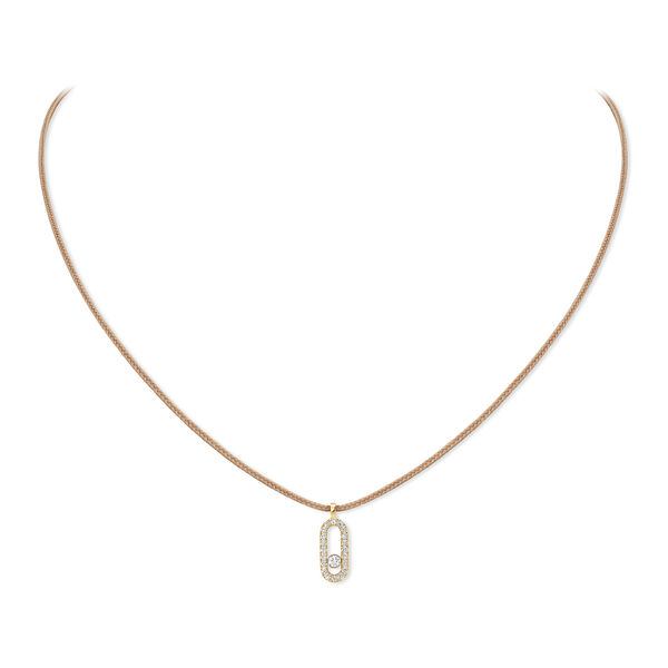 Care(s) Yellow Gold and Diamond Pav&eacute; cord Necklace